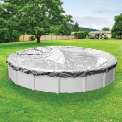 Robelle 10-Year Dura-Guard Silver Round Winter Pool Cover, 33 ft. Pool