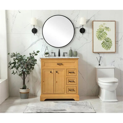 Elegant Kitchen and Bath 32 inch Single bathroom vanity in natural wood