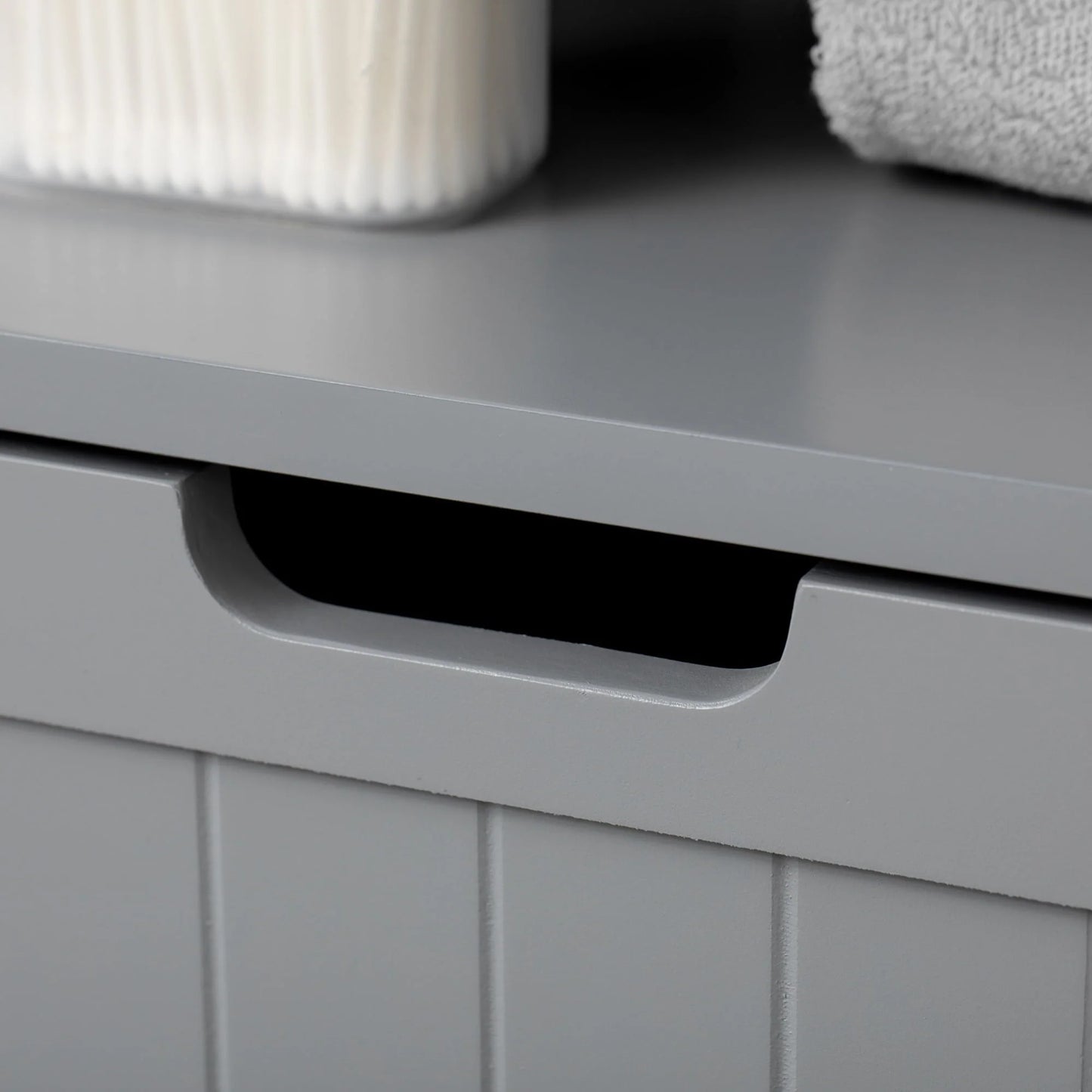 kleankin Bathroom Storage Cabinet Freestanding Bathroom Storage Organizer with Drawer and Adjustable Shelf for Living Room, Bedroom or Entryway, Grey