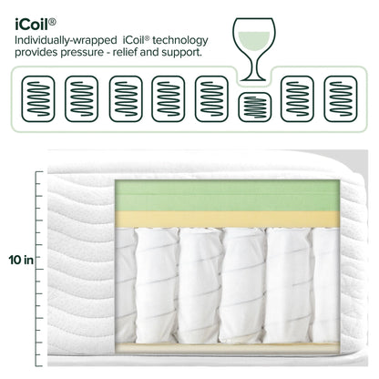 Zinus Spa Sensations Pressure Relief 10" Hybrid Mattress, Queen