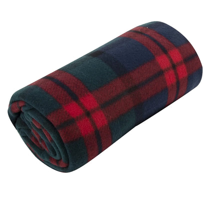 Single Plaid Color 60?L x 50 in. W Fleece Throw Blanket for Fall, Winter, Spring, Summer, Men, Women, Children & Pets in Red & Green Plaid