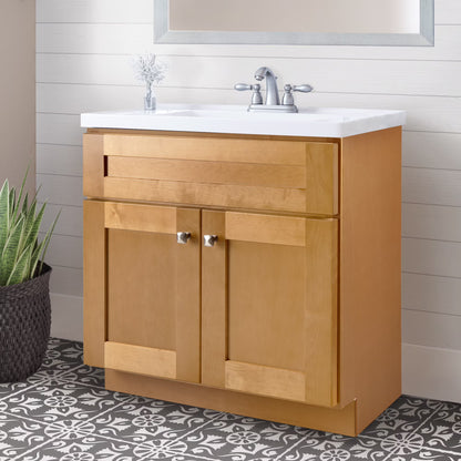 Design House Brookings 30" Ready to Assemble Solid Wood Bathroom Vanity, Sherwin Williams Gray
