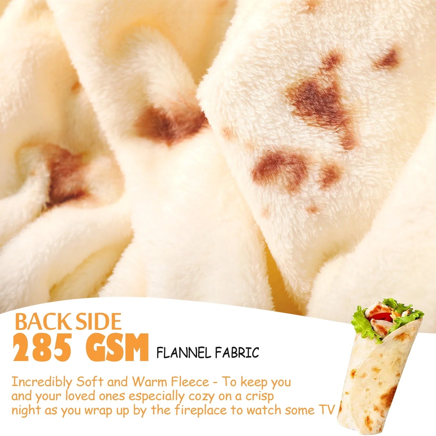 Livhil Giant Tortilla Blanket 71 inch Double Sided, Tortilla Blanket Adult Size Funny Blankets Food Blankets for Adult Kids, Realistic Food Throw Blanket Kids Throw Blanket