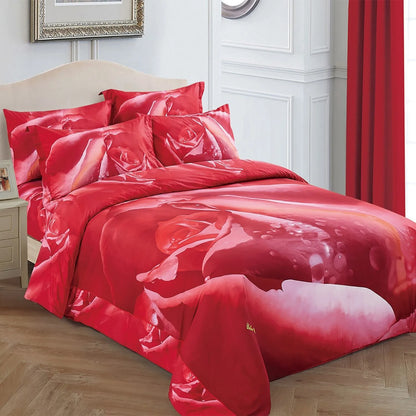 Dolce Mela Dm510Q Floral Bedding - Rosa, Luxury Queen Size Duvet Cover Set