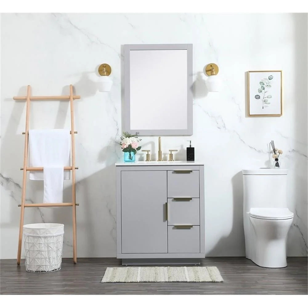 Elegant Kitchen and Bath 30 Inch Single Bathroom Vanity In Grey