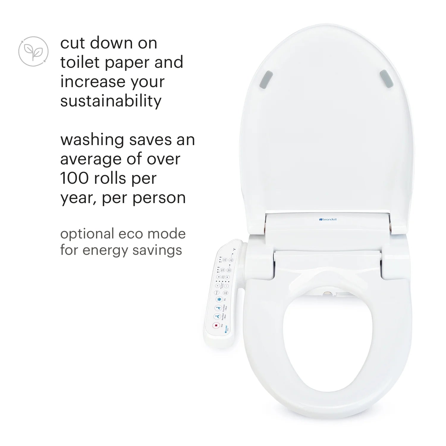 Brondell Swash SE400 Bidet Seat with Sidearm, Dryer and Stainless Steel Nozzle, Elongated White