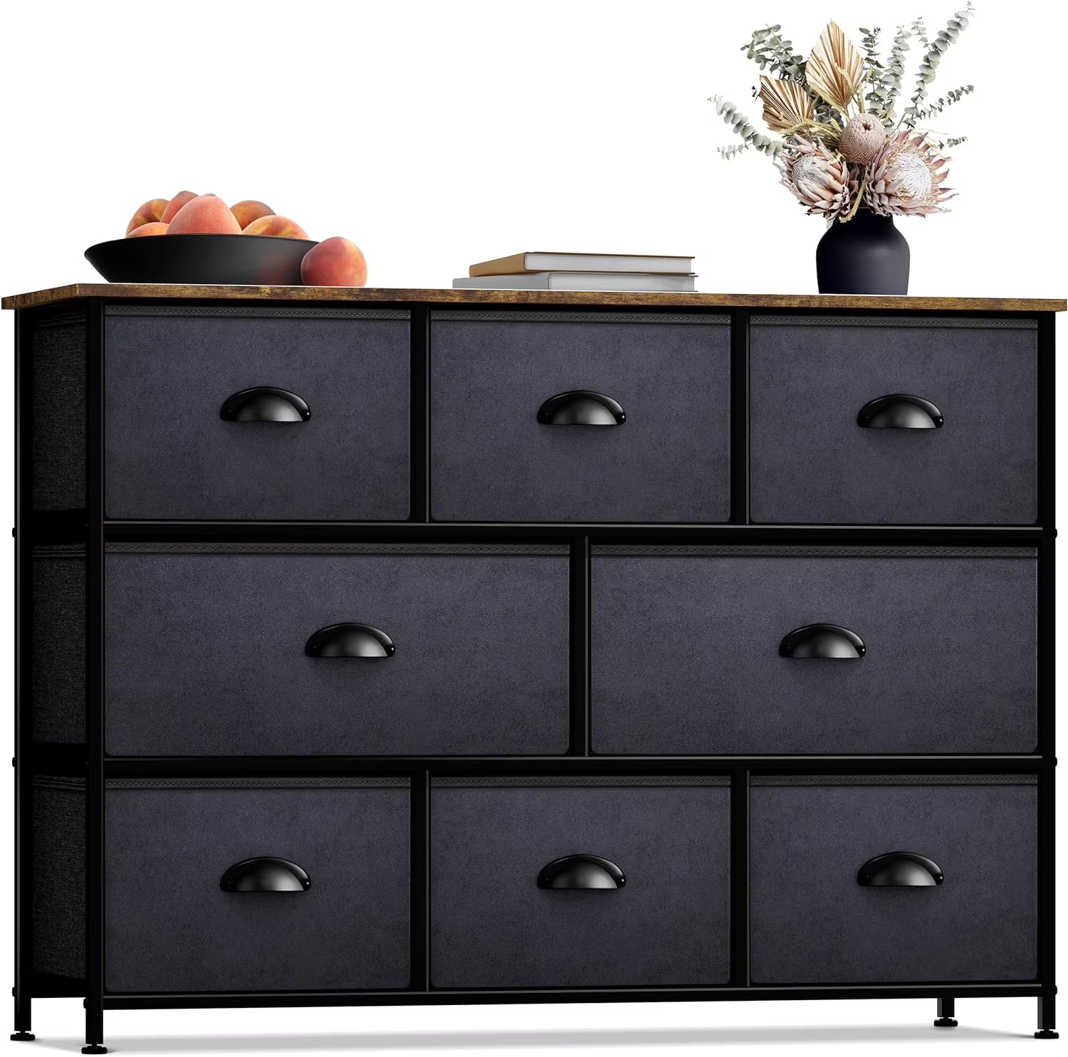 Sorbus Portable Drawer Organizers for Clothes, Blankets, Linens, Toys, Rustic Black