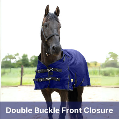 RESISTANCE Premium 1680D Waterproof Horse Turnout Blanket with 300g Polyfill & Adjustable Buckle Closure