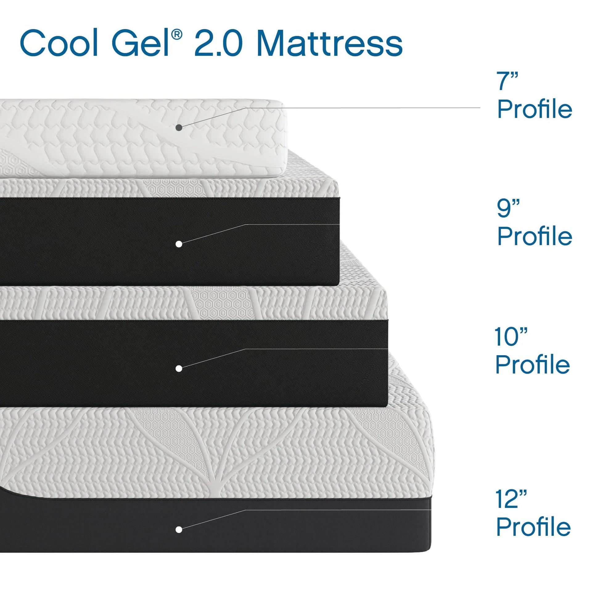 Cool Gel 14" Gel Memory Foam Mattress with 2 Bonus Pillows, Queen