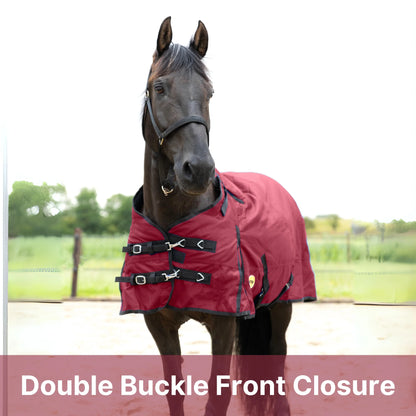 RESISTANCE Premium 1680D Waterproof Horse Turnout Blanket with 300g Polyfill & Adjustable Buckle Closure