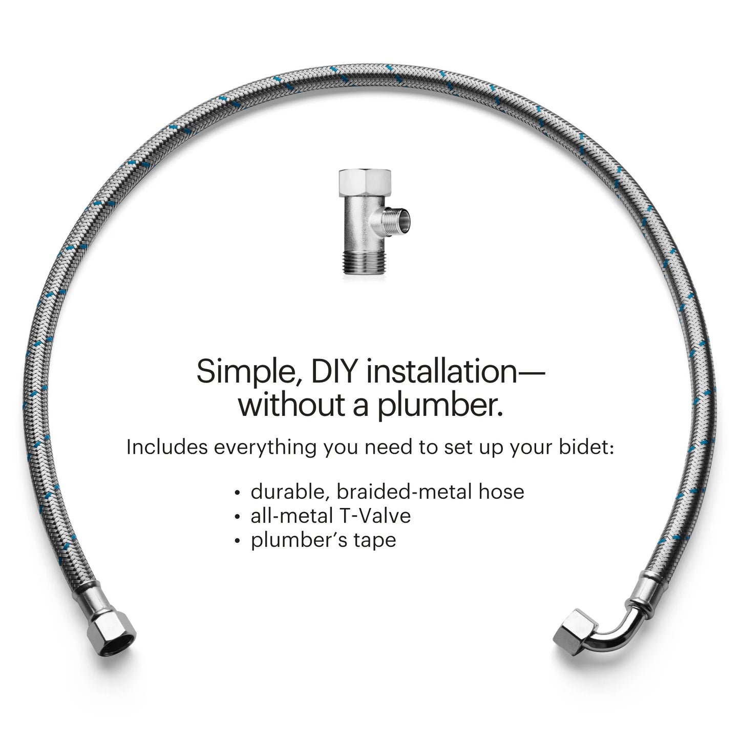 Brondell Bidet Toilet Seat Non-Electric Ecoseat, Fits Elongated Toilets, White - Dual Nozzle System, Ambient Water Temperature - Easy Installation, Elongated Size
