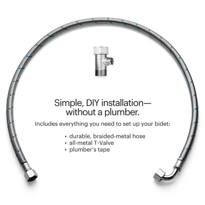Brondell Bidet Toilet Seat Non-Electric Ecoseat, Fits Elongated Toilets, White - Dual Nozzle System, Ambient Water Temperature - Easy Installation, Elongated Size