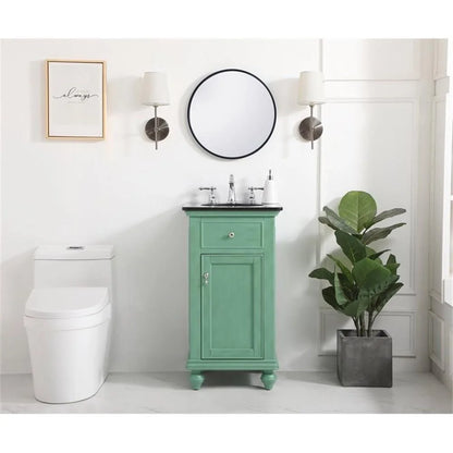 19 inch single bathroom vanity in vintage mint