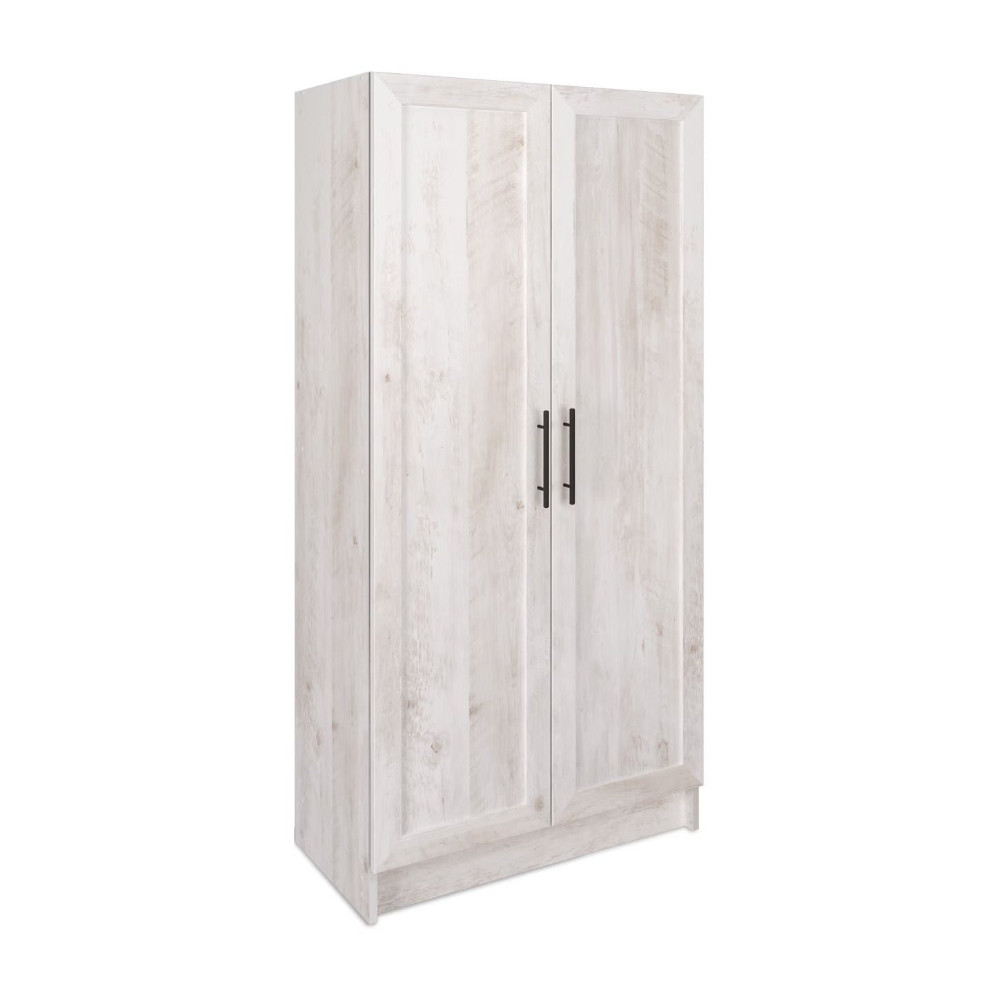 Prepac Elite Accent Cabinet with Panel Doors, Black Storage Cabinet, Bathroom Cabinet, Pantry Cabinet with 3 Shelves 16.75" D x 32" W x 65" H, BSCR-1001-1