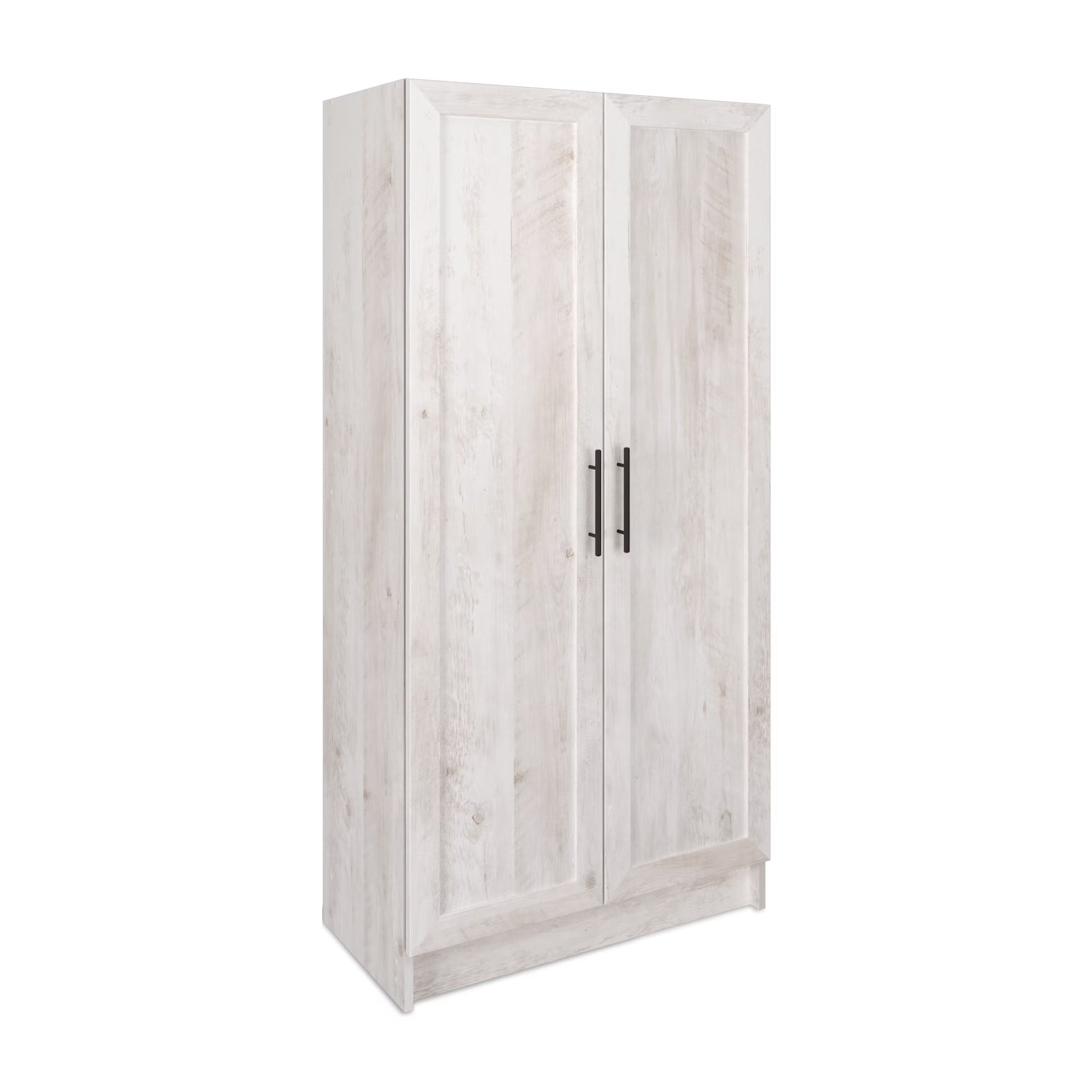 Prepac Elite Accent Cabinet with Panel Doors, Black Storage Cabinet, Bathroom Cabinet, Pantry Cabinet with 3 Shelves 16.75" D x 32" W x 65" H, BSCR-1001-1