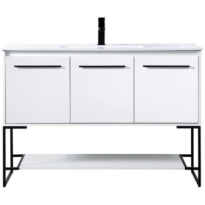 Elegant Kitchen and Bath 48 Inch Single Bathroom Vanity In White