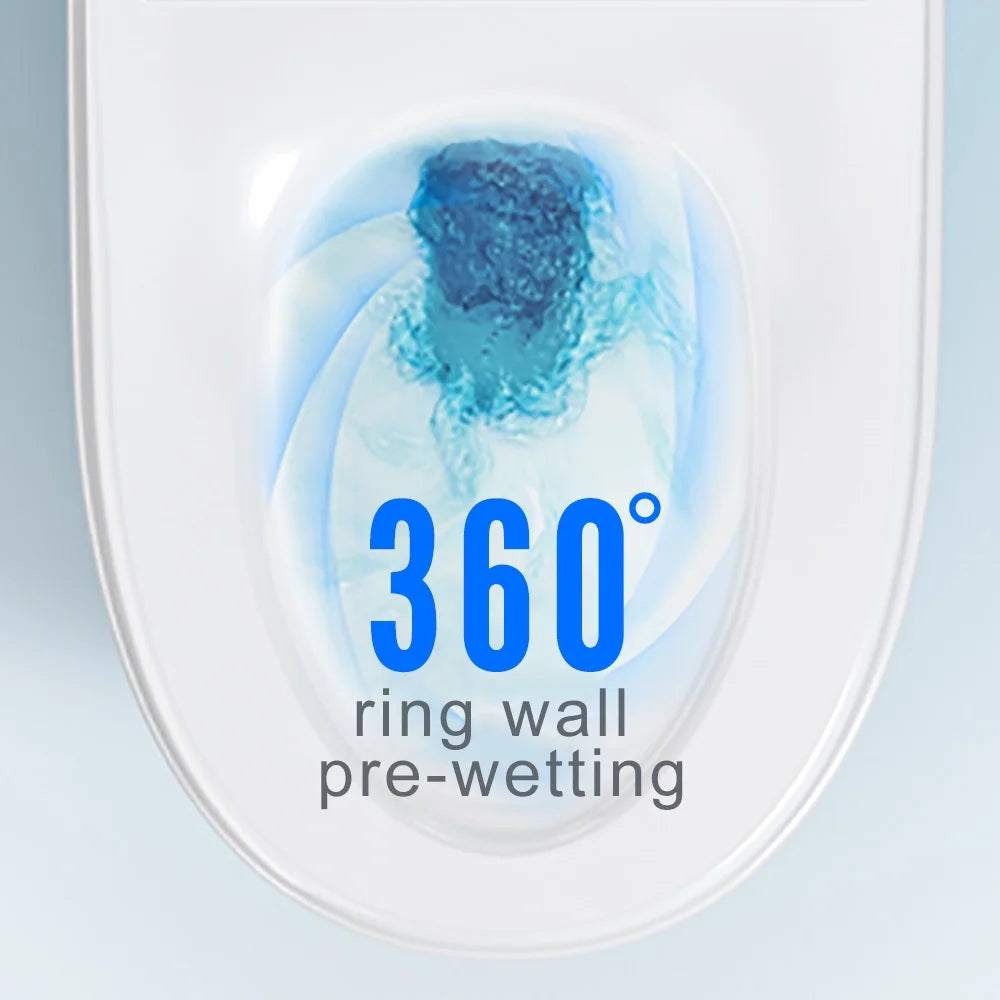 EPLO Smart Toilet Built-in Bidet Seats, 1 Piece Dual-Flush Elongated Toilet with Foot sensor Flush