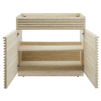 Modway Render 36" Faux Travertine Bathroom Vanity Cabinet (Sink Not Included) in Travertine