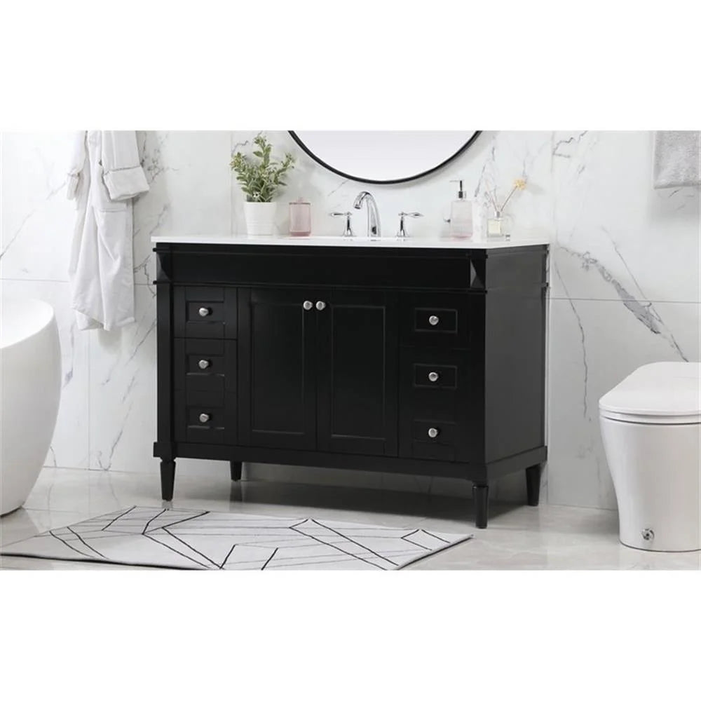 48 inch single bathroom vanity in black
