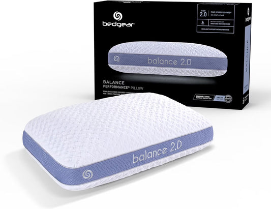 Bedgear Balance Performance Pillow 2.0 - Moisture Wicking Bed Pillow for All Sleep Positions - Medium Firmness Bed Pillow - Washable Removable Cover