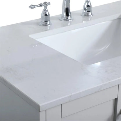 Elegant Decor Sommerville 36" Single Quartz Top Bathroom Vanity in Gray