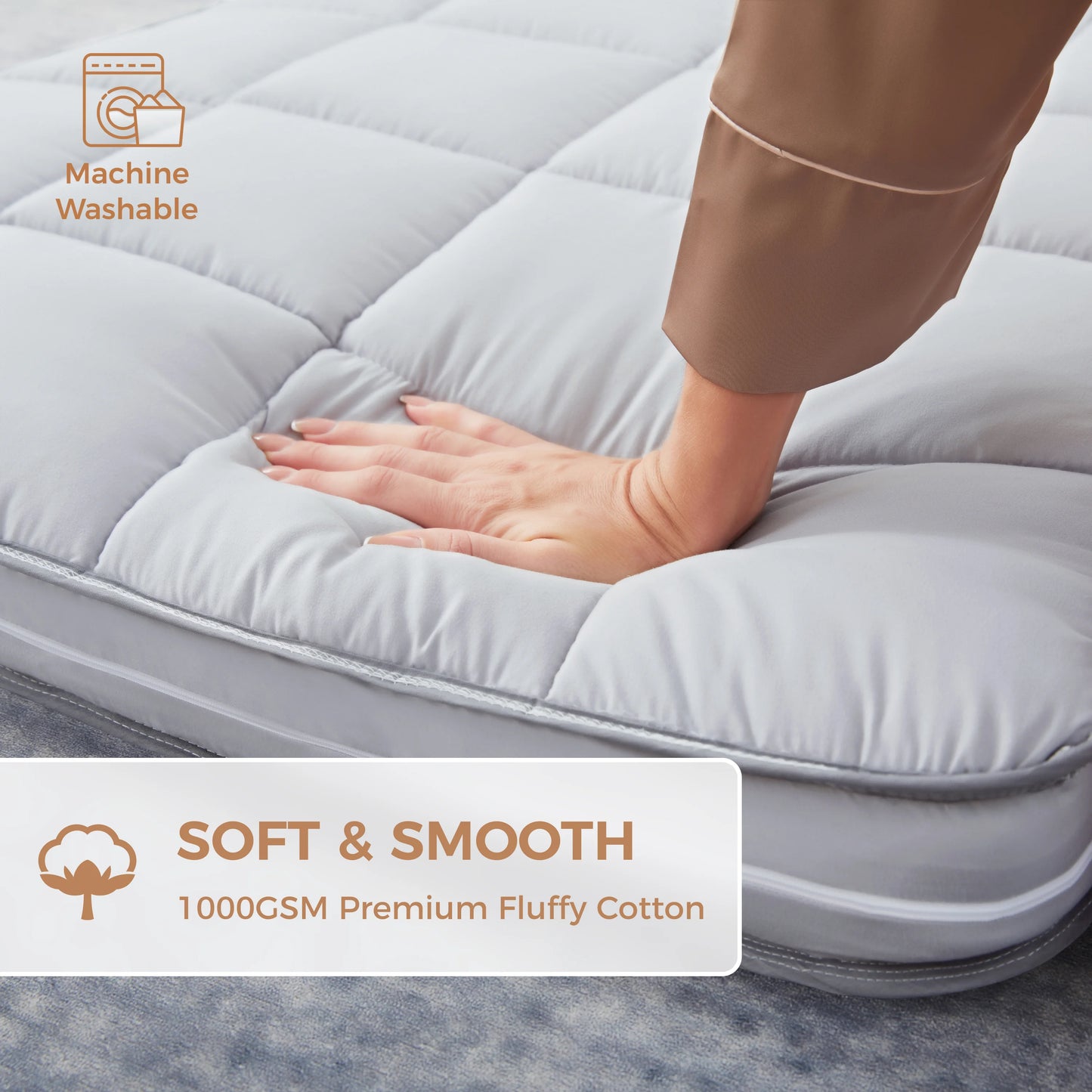 Jamdok 4Inch Floor Mattress,3-Layer Structure,Narrow Twin Size Gel Memory Foam,Removable Pillow Top Cover,Roll up Cot Mattress Topper,Portable Sleep Mat(75X30X4°)