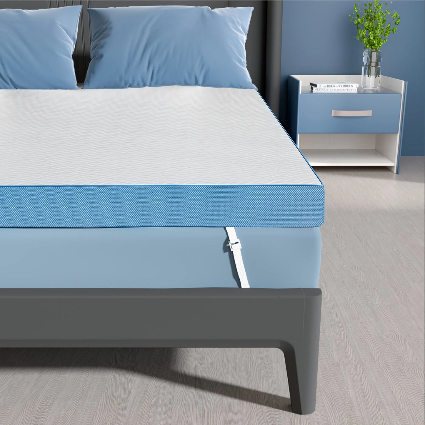 [Cooling Gel Mattress Topper] 4 Inch Cooling Mattress Topper - Premium Memory Foam Mattress - Soft & Breathable Gel Bed Topper with Removable Cover