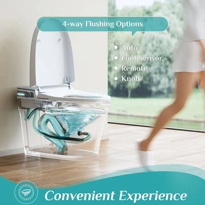 HOROW Smart Bidet Toilet 10'' Rough In with Auto open/close lid night light LED Display Off-Seat Flushing Heating Air Drying Warm Water
