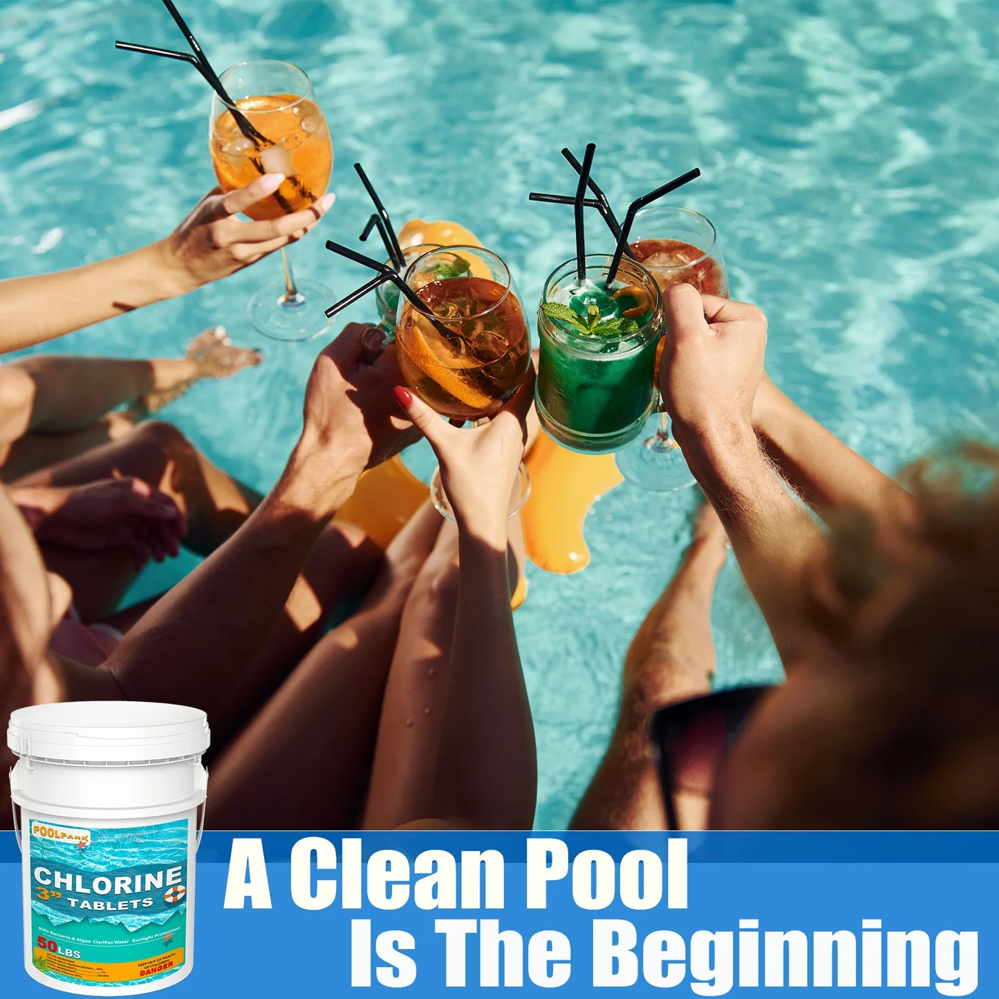50 LBS Pool & Spa Chlorine Tablets Pool Supplies 50 Pounds 3 Inch Chlorine Stabilizer Hot Tubs Bathtub Chlorinating Tablets