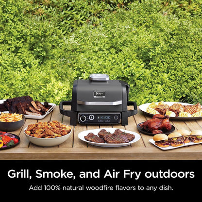 Restored Ninja OG751BRN Woodfire Pro Outdoor Grill and Smoker with Temperature Probe (Refurbished)