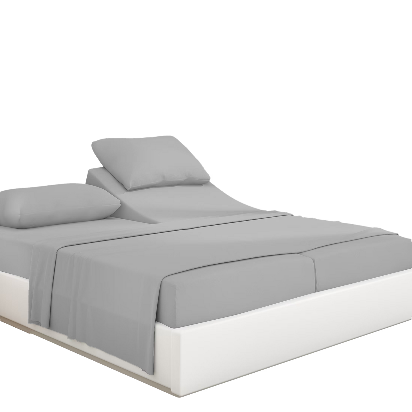 PRATYUX Split Queen 7-PC Bed Sheet Set (4-Pillowcases) 400-Thread Count 100% Egyptian Cotton Soft Breathable, 18" Deep Pockets - Black