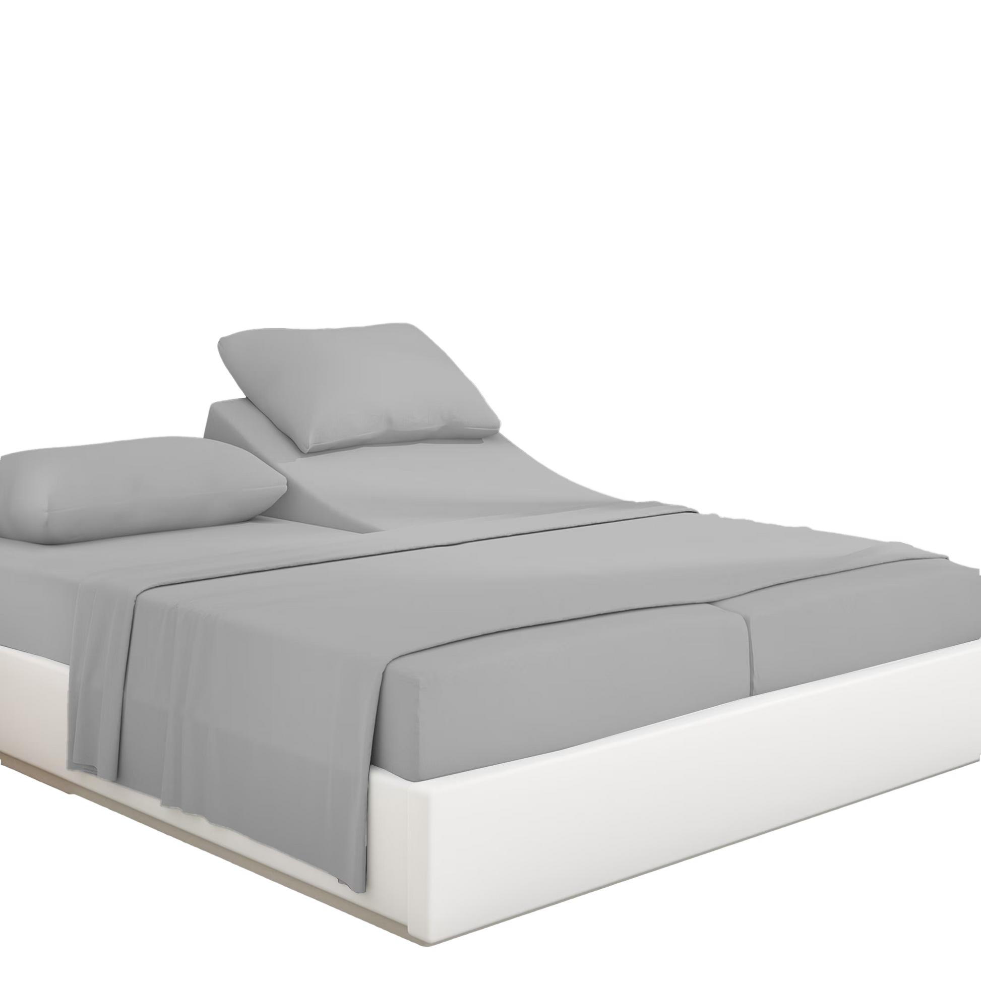 PRATYUX Split Queen 7-PC Bed Sheet Set (4-Pillowcases) 400-Thread Count 100% Egyptian Cotton Soft Breathable, 18" Deep Pockets - Black