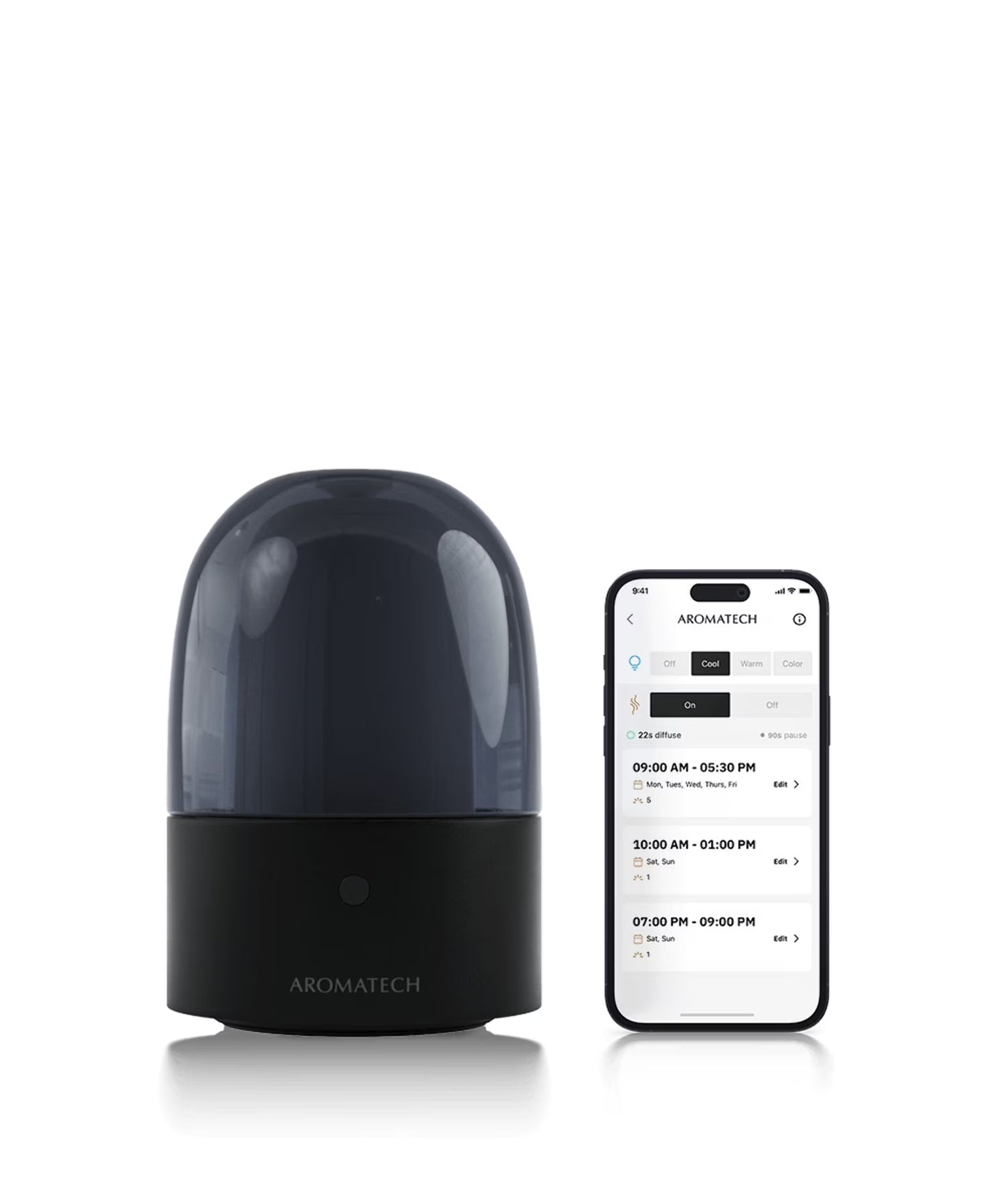 AromaTech AromaDream Scent Diffuser for Essential Oil Blends & Fragrances - Cold-Air Diffusion Scent Machine w/Bluetooth for Home, Bathroom, Bedroom, Boutiques, Spa - Nebulizing Diffusion System