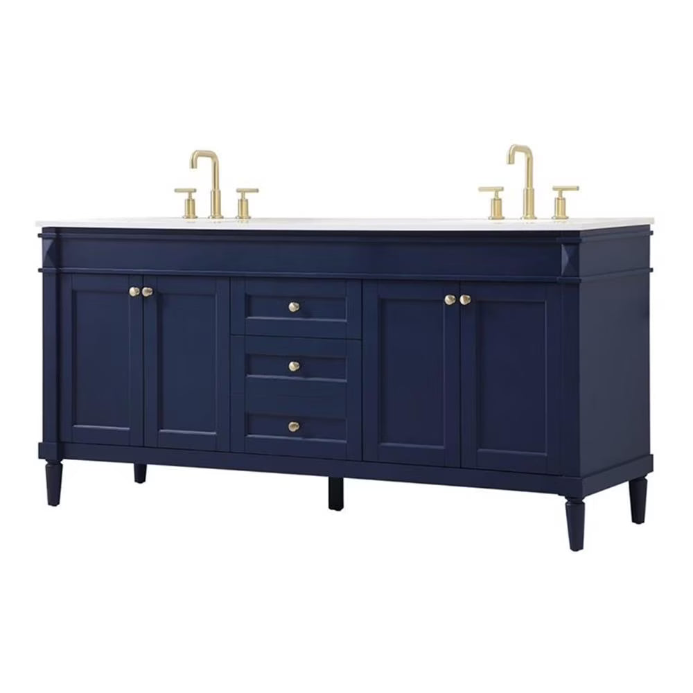 Elegant Kitchen and Bath 72 Inch Double Bathroom Vanity In Blue
