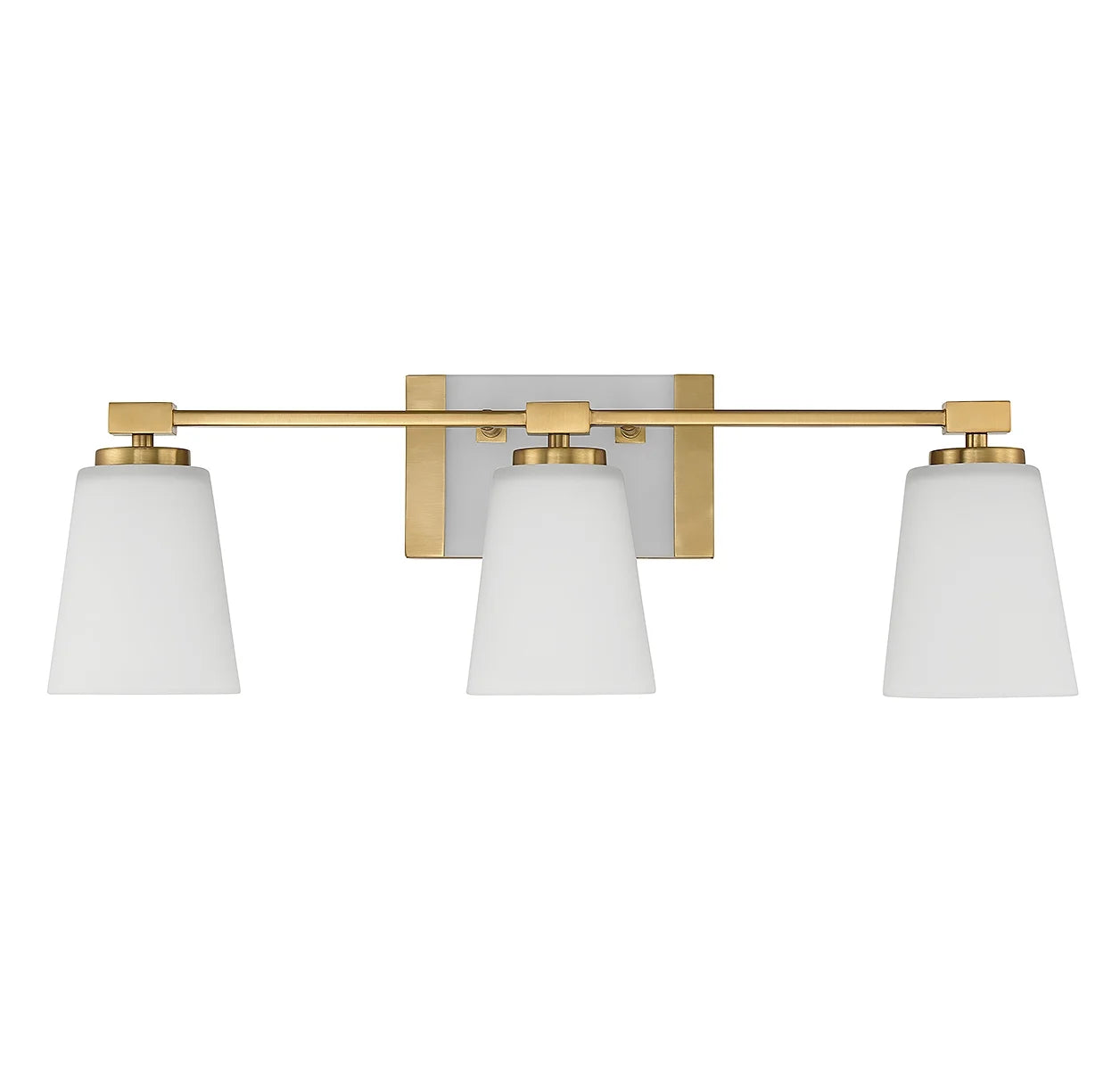 Warm Brass Three Light Bathroom Vanity from the Darby Collection