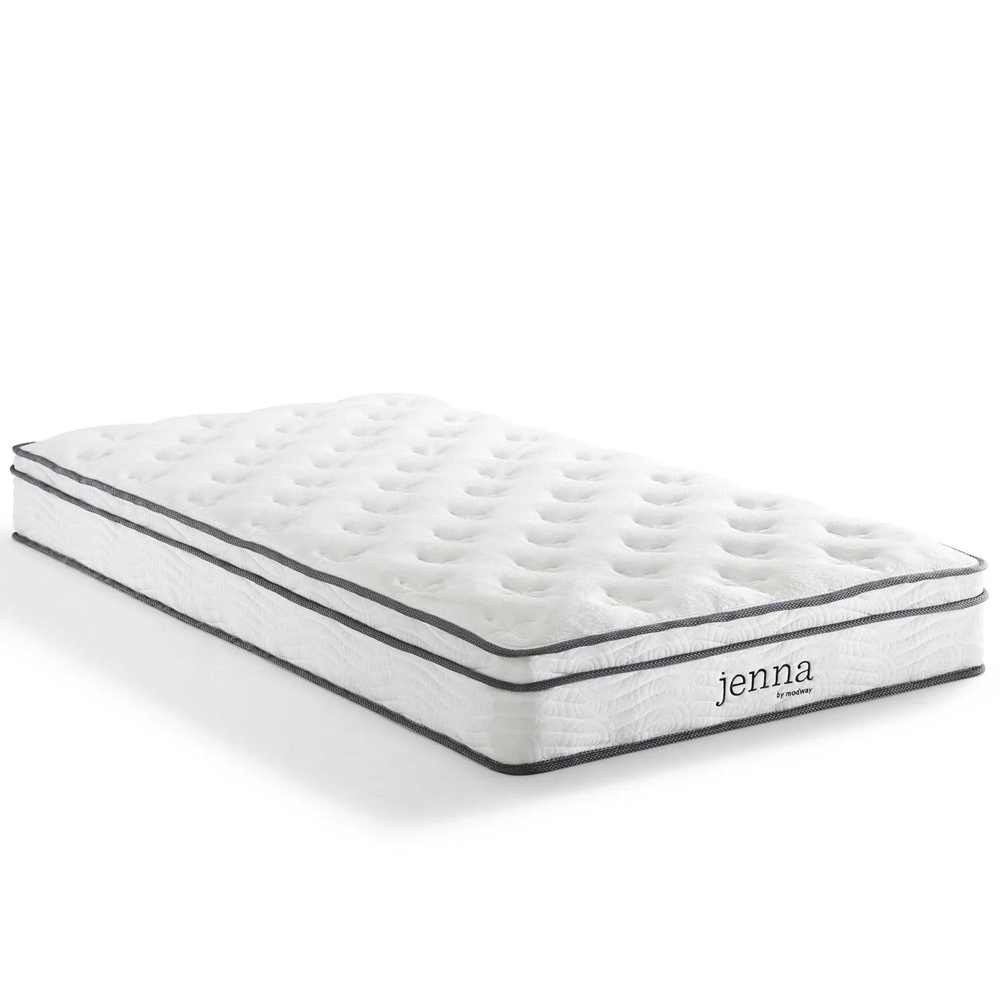 Modway Jenna 8" Innerspring and Foam Narrow Twin Mattress in White