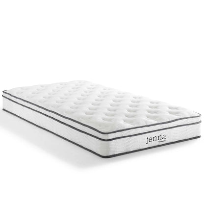 Modway Jenna 8" Innerspring and Foam Narrow Twin Mattress in White