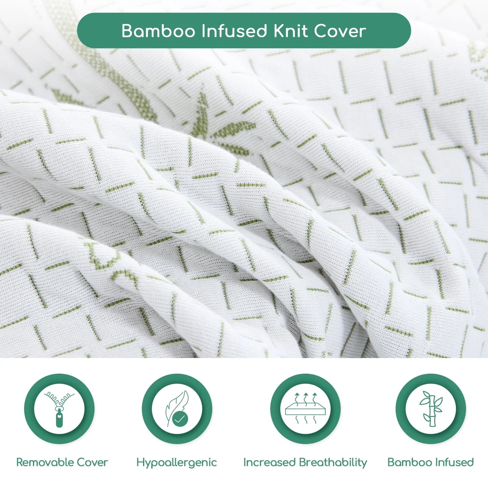 6 inch Twin Memory Foam Mattress with Bamboo Cover, CertiPUR-US Certified, Mattress in a Box