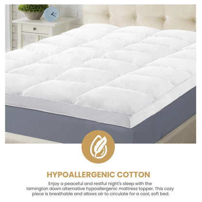 BNM Down Alternative 2 Inch Mattress Topper, King, White