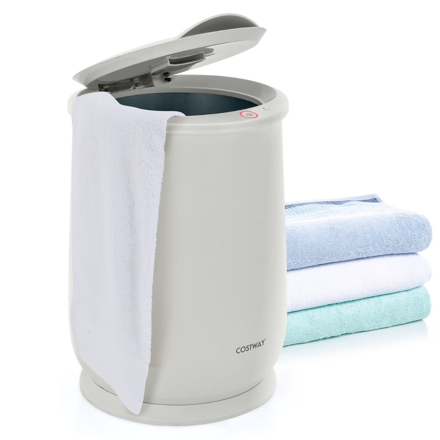 Costway 21L Large Capacity Towel Warmer with Flip-top Lid Auto Shut off Fragrance Holder White