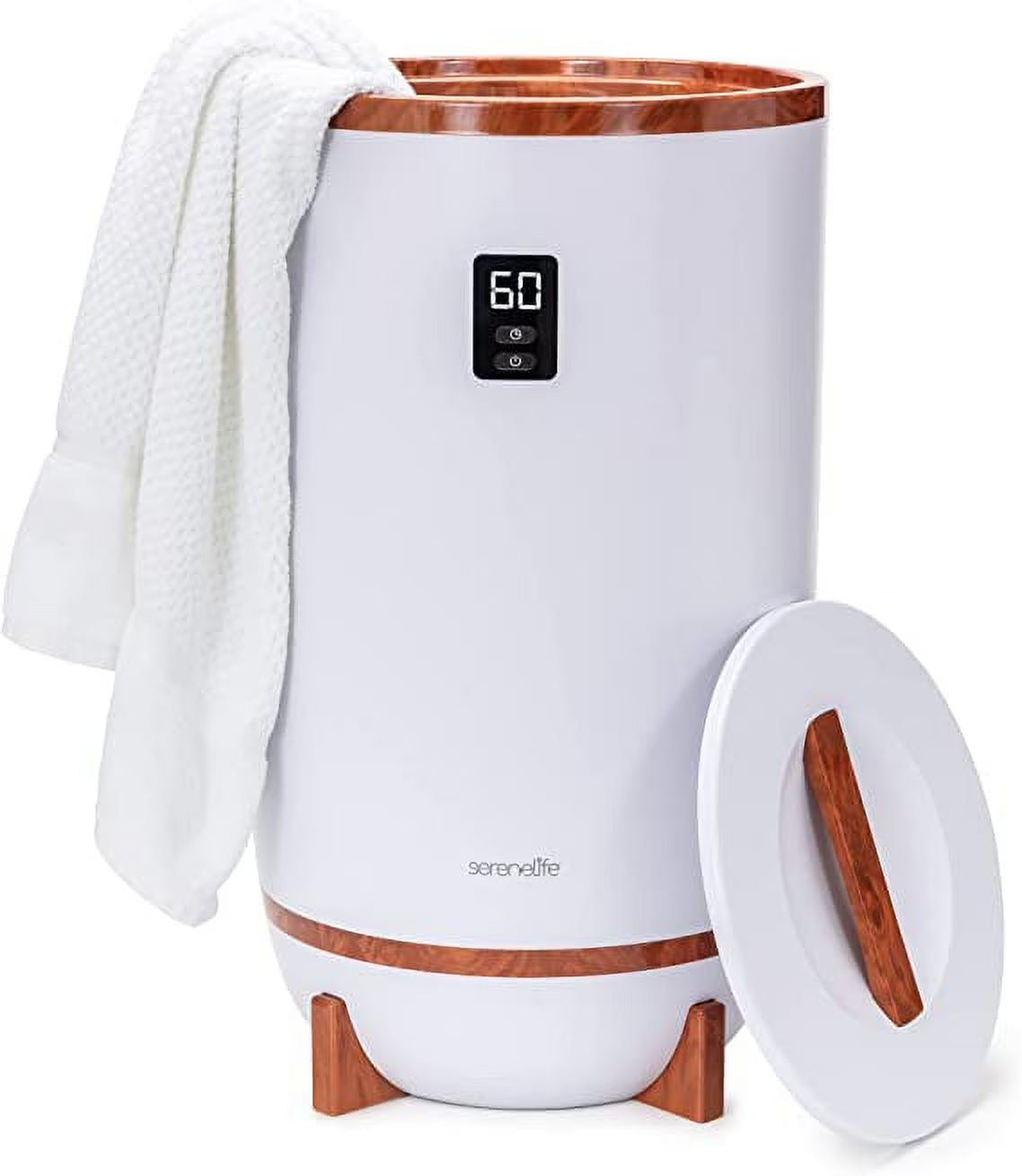 Single Touch Towel & Blanket Warmer with Fragrant Disc Holder and LED Ring (Gray)