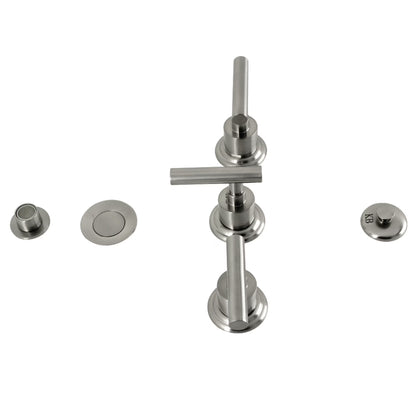 Kingston Brass KB6327CML Manhattan Three-Handle Bidet Faucet with Brass Pop-Up, Brushed Brass