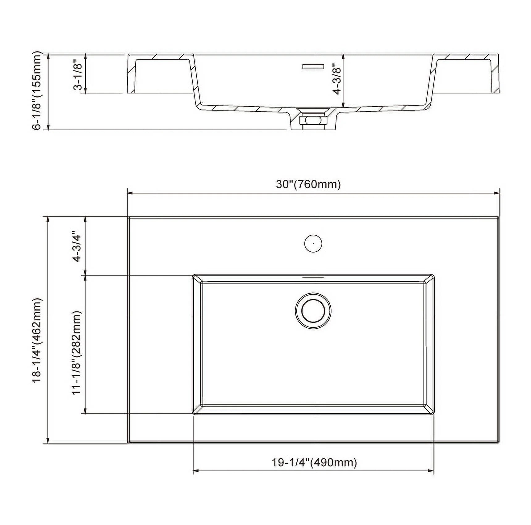 Dowell Topmount Bathroom Resin Basin 000 1818BP