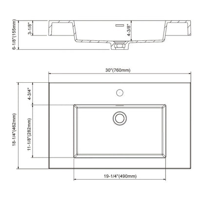 Dowell Topmount Bathroom Resin Basin 000 1818BP