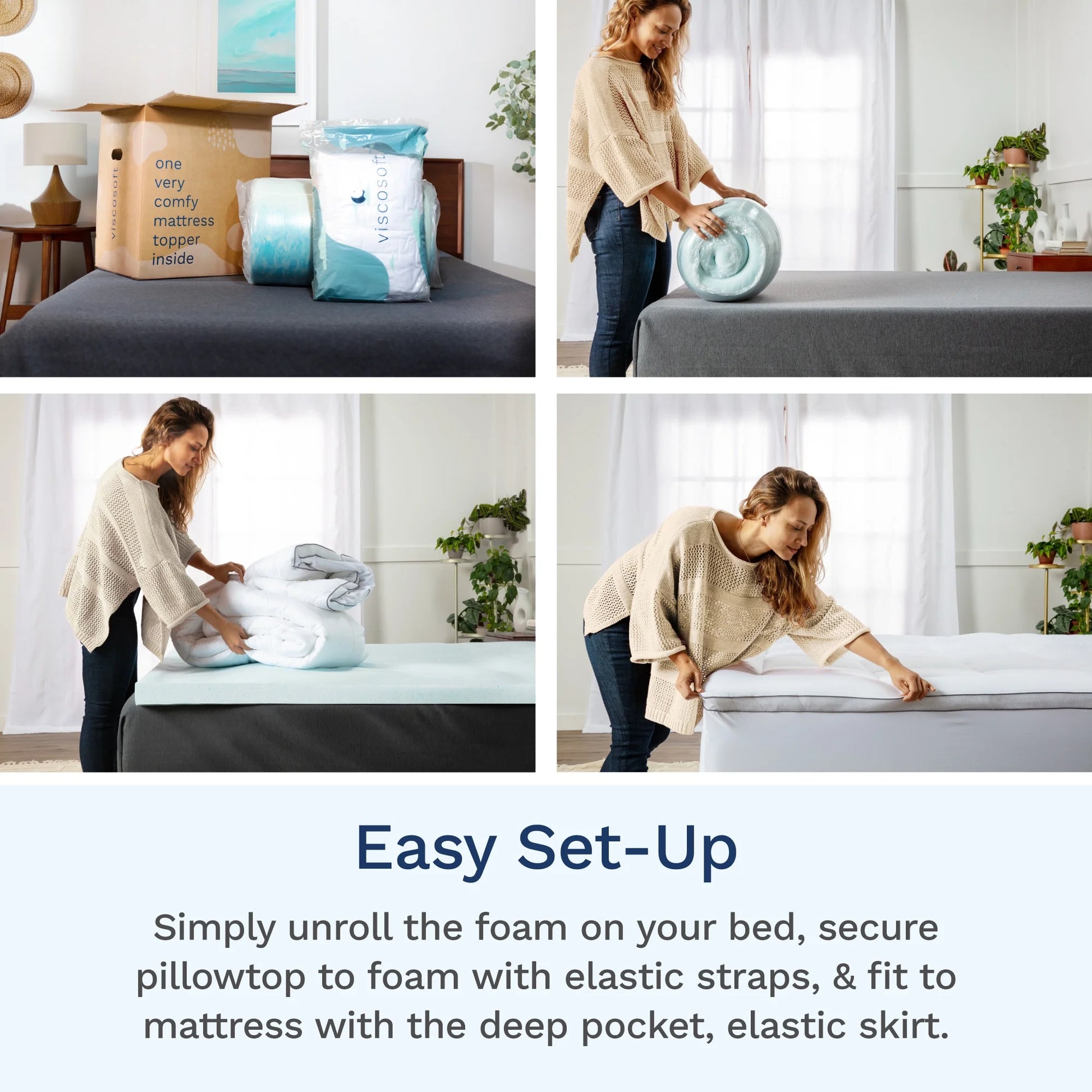Viscosoft Hybrid Lux Dual Layer Mattress Topper - Twin Size - 4 Inch - CertiPUR-US Certified Gel Memory Foam