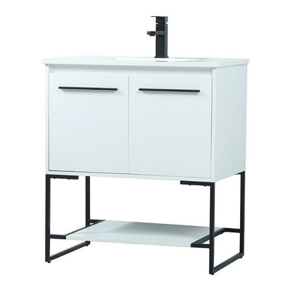 Elegant Kitchen and Bath 30 Inch Single Bathroom Vanity In Green