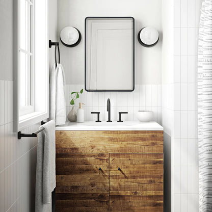 TEHOME Eldee Rectangle Metal Framed Bathroom Medicine Cabinet 16x24 - Black