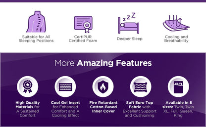 NapQueen Maxima 10°?Hybrid of Cool Gel Infused Memory Foam and Coils Mattress, Full