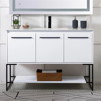 Elegant Kitchen and Bath 48 Inch Single Bathroom Vanity In White