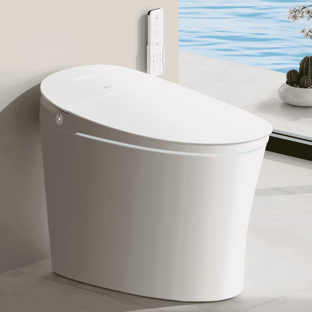 EPLO Smart Toilet with Foam Shield Splash Proof, One Piece Bidet Toilet,Dual Auto Flush,Foot Sensor Operation,Modern Elongated Toilet E16